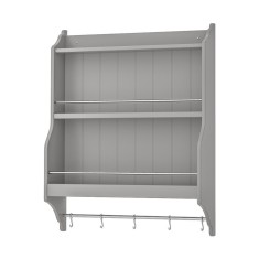 Polita pentru farfurii, cadru MDF, 80 x 20 x 100 cm, gri foto