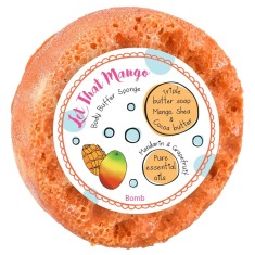Burete de baie infuzat cu unt de corp si uleiuri esentiale Let that Mango Body Buffer 200g, Bomb Cosmetics foto