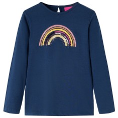 Tricou pentru copii cu m&acirc;neci lungi, bleumarin, 116