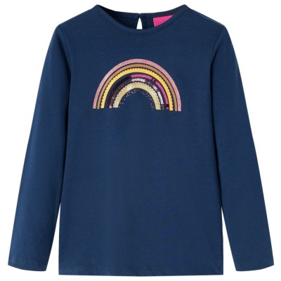 Tricou pentru copii cu m&amp;acirc;neci lungi, bleumarin, 92 foto