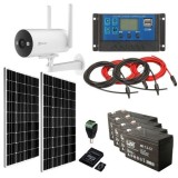Kit camera supraveghere inteligenta 4G cu 2xpanouri solare 170W &ndash; Functii AI 2K IR 30m, Acumulatori, Stocare inclusa SafetyGuard Surveillance