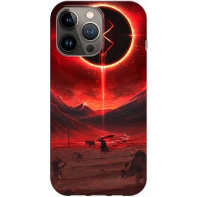 Husa compatibila cu Apple iPhone 14 Pro model Red Eclipse, Silicon, TPU, Viceversa foto