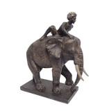 Elefant cu calaret-statueta din rasini JA-14, Animale