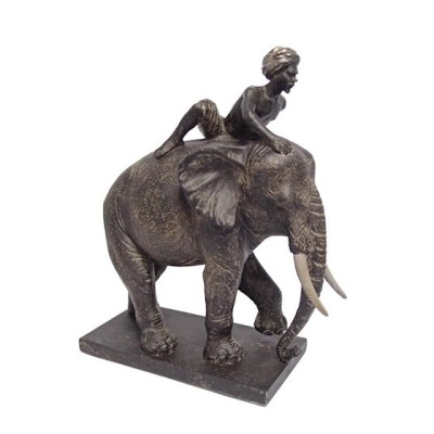 Elefant cu calaret-statueta din rasini JA-14 foto