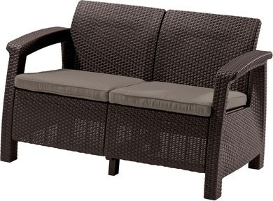 09115-599-00 KETER Canapea cu 2 locuri maro Corfu Love Seat