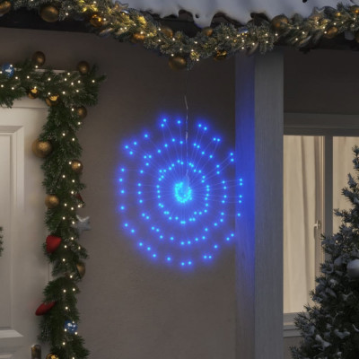 vidaXL Lumină stelară de Crăciun 140 LED-uri, albastru, 17 cm foto