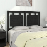 Tablie de pat, negru, 125,5x4x100 cm, lemn masiv de pin GartenMobel Dekor, vidaXL