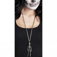 Colier din metal cu medalion schelete Halloween foto