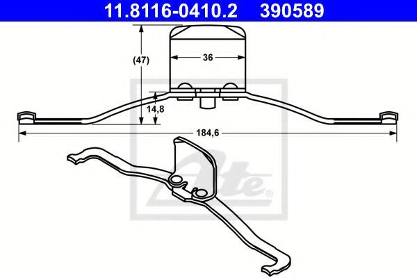 Arc, etrier frana SAAB 9-3 Combi (YS3F) (2005 - 2016) ATE 11.8116-0410.2