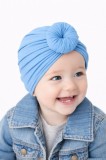 Caciulita bleu tip turban pentru fetite (Marime Disponibila: 6-9 luni)