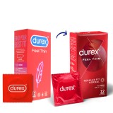 Prezervative Feel Thin, 12 bucati, Durex