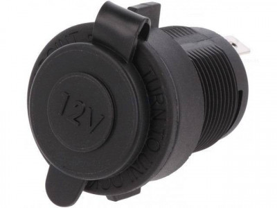 Adaptor mufa mama bricheta auto x1 neagra 20A de panou 12-24VDC SCI A13-142A foto