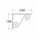 Consola ornamentala pentru rafturi WOZ, 240x190 mm