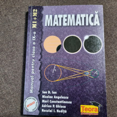 MATEMATICA MANUAL PENTRU CLASA A IX A ION D ION/NECULAI I NEDITA