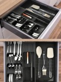 Suport organizator tacamuri Ware Negru 6.5x50x40 cm
