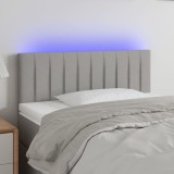 Cumpara ieftin Tăblie de pat cu LED, gri deschis, 80x5x78/88 cm, textil