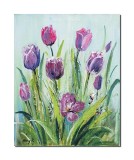 Cumpara ieftin Tablou cu lalele pictat manual stilizat, 50x40cm acril pe panza efect 3D, Kenny Varniote