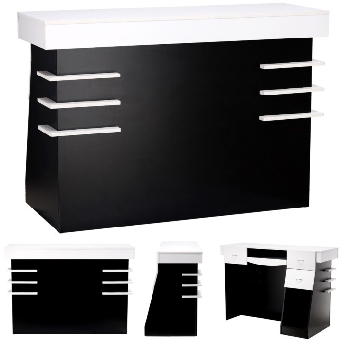 Birou de recepție pentru coafor Cameron 140 cm cosmetice pentru salon SPA cabinet negru