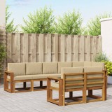 vidaXL Set de canapele de exterior cu pernă 8 pcs Natural și Bej 3366576