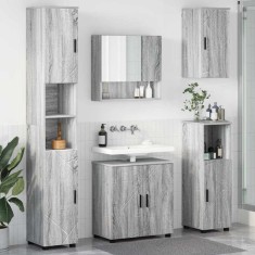 vidaXL Set de mobilier pentru baie 5 pcs sonoma gri 61 x 35 x 64 cm 3392989