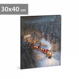 Imagine de perete cu LED-uri - tren - 2 x AA, 30 x 40 cm