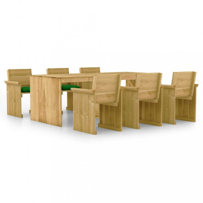 Set mobilier de gradina cu perne, 7 piese, lemn de pin tratat GartenMobel Dekor foto