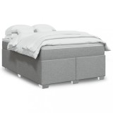 Cumpara ieftin Pat box spring cu saltea, gri deschis, 140x190 cm, textil