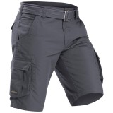 Pantalon scurt cargo Trekking Călătorie TRAVEL 500 Gri Bărbați