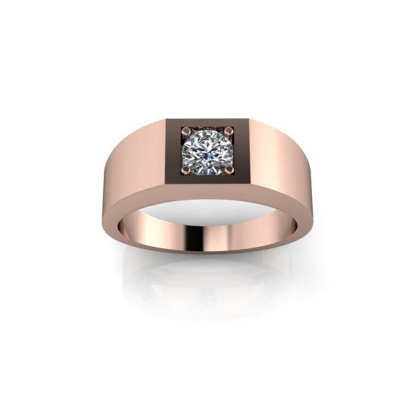 Inel de dama din aur roze14K, piatra zirconiu - 57