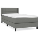 Cumpara ieftin Pat box spring cu saltea, gri inchis, 80x200 cm, textil