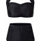 Costum de baie negru pin up slip talia inalta