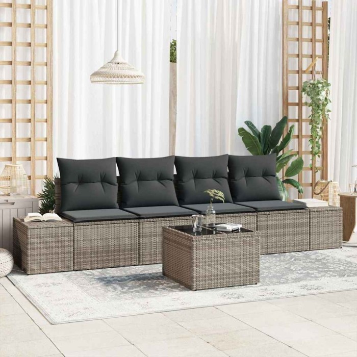 vidaXL Set de canapele pentru grădină Manual 5 pcs Gri 55 x 55 x 37 cm 3355598