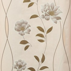 Tapet floral simplex, crem, maro,, auriu, dormitor, living, camera, Kontinent 1213 foto