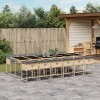 Set mobilier gradina cu perne, 13 piese, bej combinat poliratan GartenMobel Dekor, vidaXL