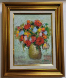 Pictura cu Flori multicolore, Ulei, Realism