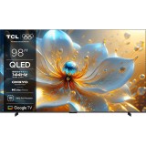 Televizor Smart QLED TCL 98T8C, 248 cm, Ultra HD 4K, 100 Hz, smart Google TV, Clasa E, Smart TV