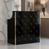 Coafor recepție birou lăcuit Diamond 100 cm cosmetice pentru salon SPA cabinet negru