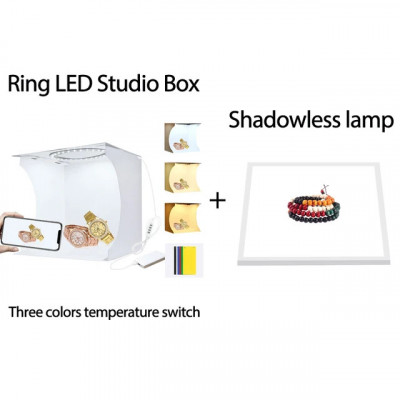 Panou de lumina Lh-mini LED, 20cm, fara umbra, lumina studio foto, kit cu 6 c foto