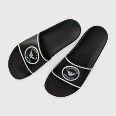 Emporio Armani Underwear papuci barbati, culoarea negru, XJPM14 XN870 A120