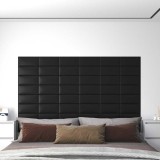 vidaXL Panouri de perete 12 buc. negru 30x15 cm piele eco 0,54 m&sup2;