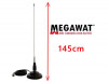 Antena Statie Radio CB Megawat ML145, 145cm, Magnet 145PL, Compatibila cu orice statie CB, Auto