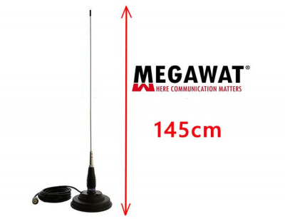 Antena Statie Radio CB Megawat ML145 cu Magnet Megawat 145PL foto