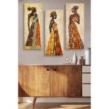 Cumpara ieftin Tablou MDF Lusaka, 3 bucati, Multicolor, 50x70 cm