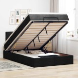 vidaXL Pat otoman cu saltea negru 120x190 cm stofa 3311444