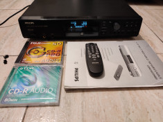 Cd recorder Philips CDR 880 functional, cu manual si telecomanda. Poze reale. foto