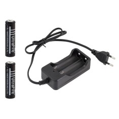 Incarcator dublu cu 2 acumulatori Li-ion 18650 inclusi, indicator LED, oprire automata