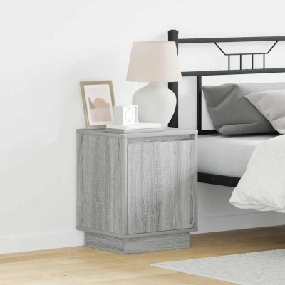 vidaXL Dulap de noapte cu Gri 39 x 34.5 x 50 cm Lemn compozit 869604 foto