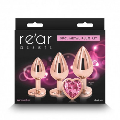 Set dop anal Rear Assets - Trainer Kit - Rose Gold - Pink Heart foto