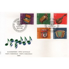 Elvetia 1985 - instrumente traditionale, serie pe FDC
