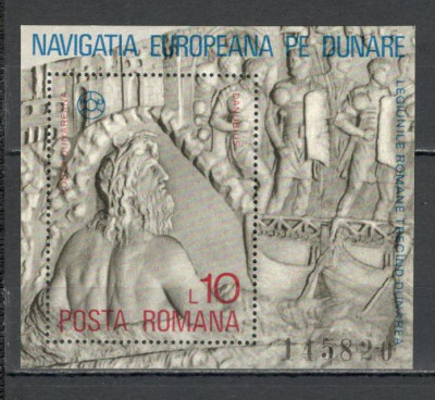 Romania.1977 Navigatia europeana pe Dunare-Bl. TR.433 foto